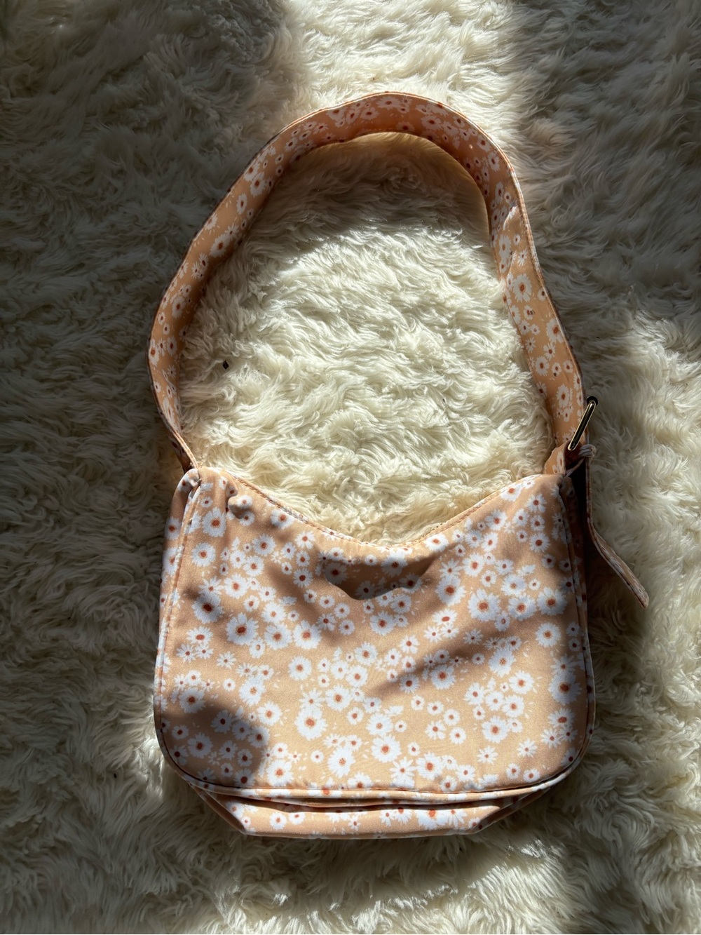 wild fable tan Floral Shoulder Bag with White Daisy Print